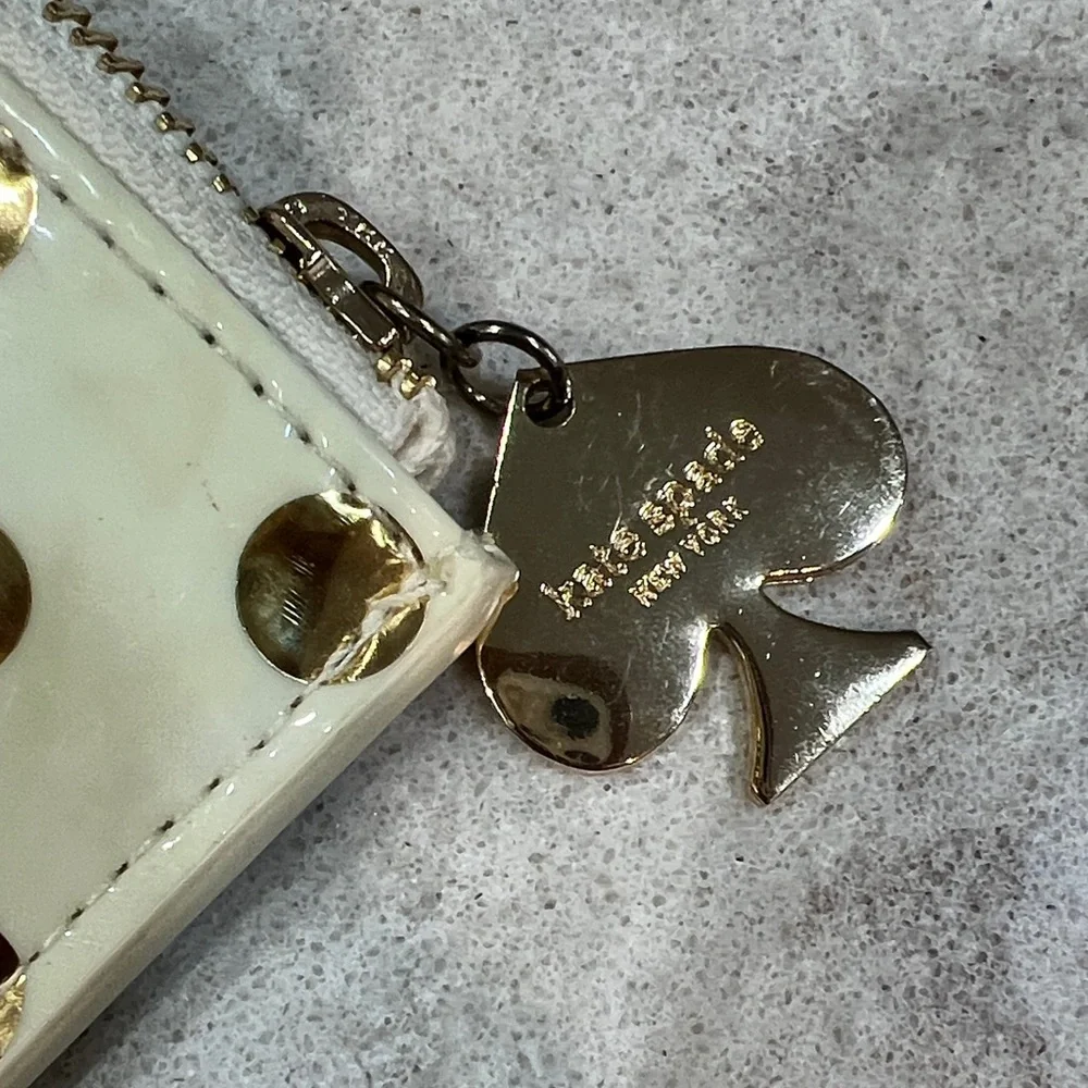 Kate Spade Cream and Gold Polka Dot Bag